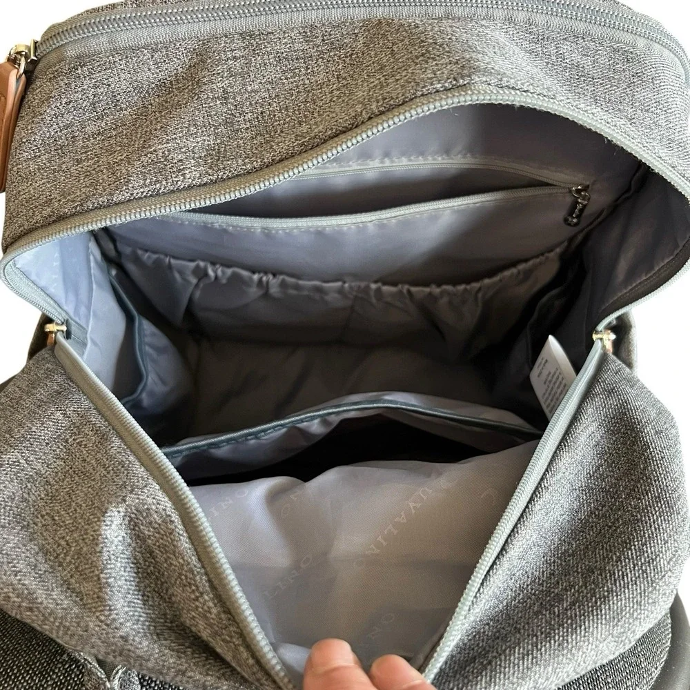 Ruvalino Baby Diaper Bag Backpack Gray Unisex Zip Compartments Multi-Pockets